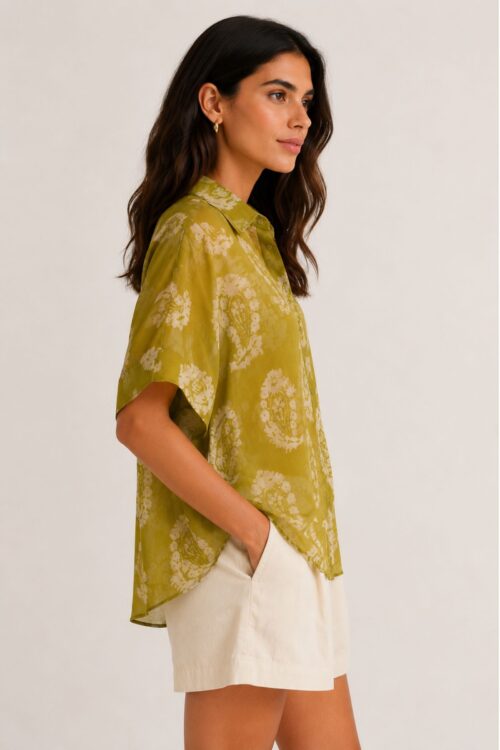 Alternative view of CAMICIA ASIMMETRICA FANTASIA IN TENCEL