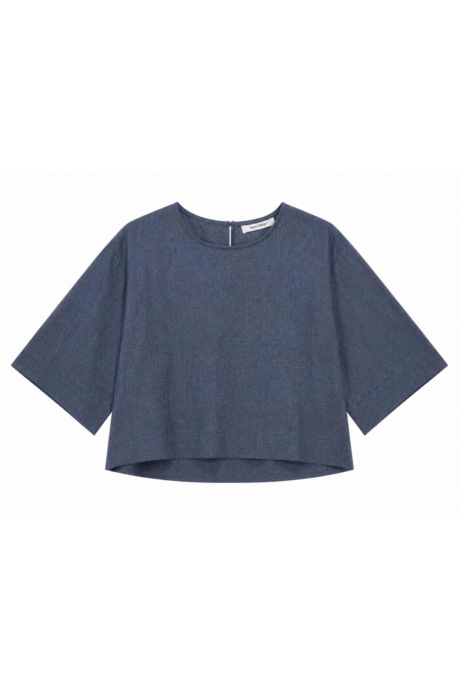 14 BLUSA CON MANICHE A ¾ E APERTURA POSTERIORE - Blu, S