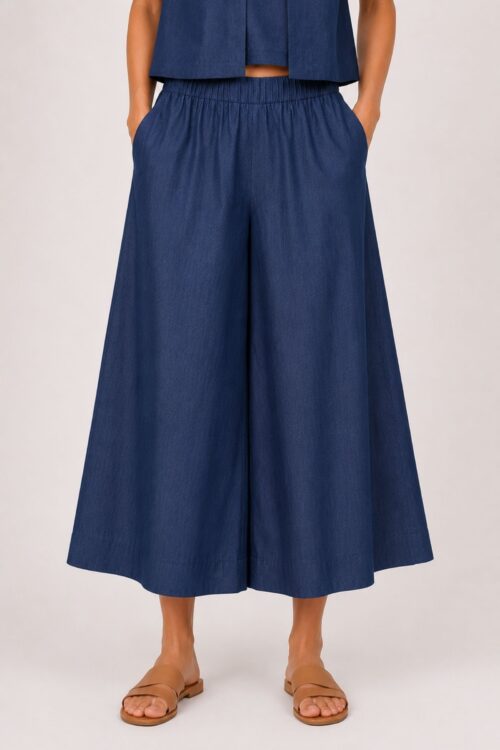 PANTALONI CULOTTE CON ELASTICO IN VITA
