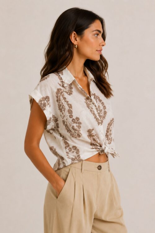 Alternative view of CAMICIA STAMPA FANTASIA CON NODO