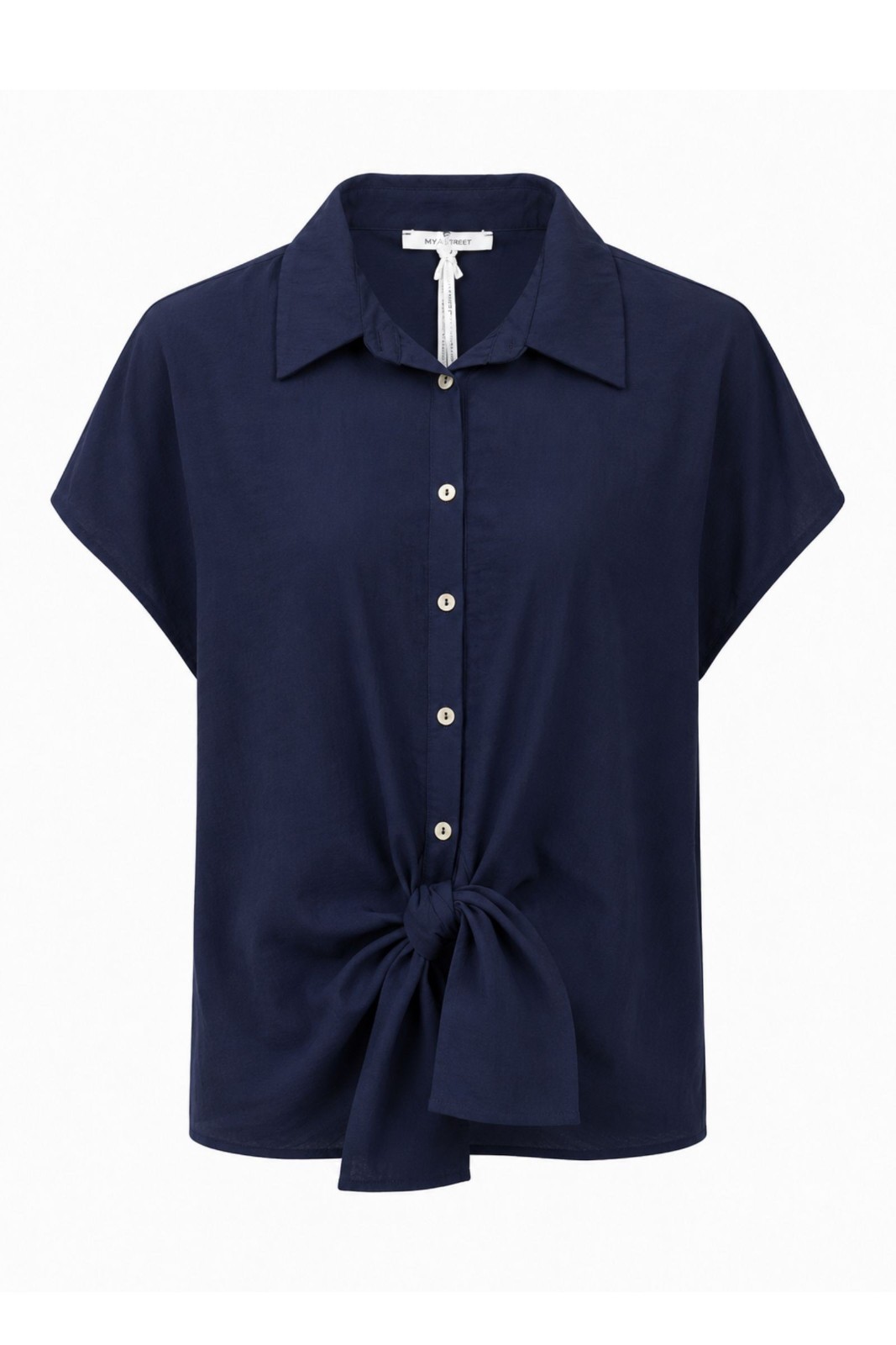17 CAMICIA CON NODO SUL DAVANTI - Blu, TU