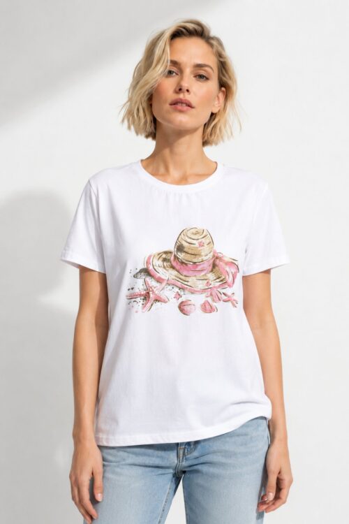 T-SHIRT STAMPA SUMMER HAT