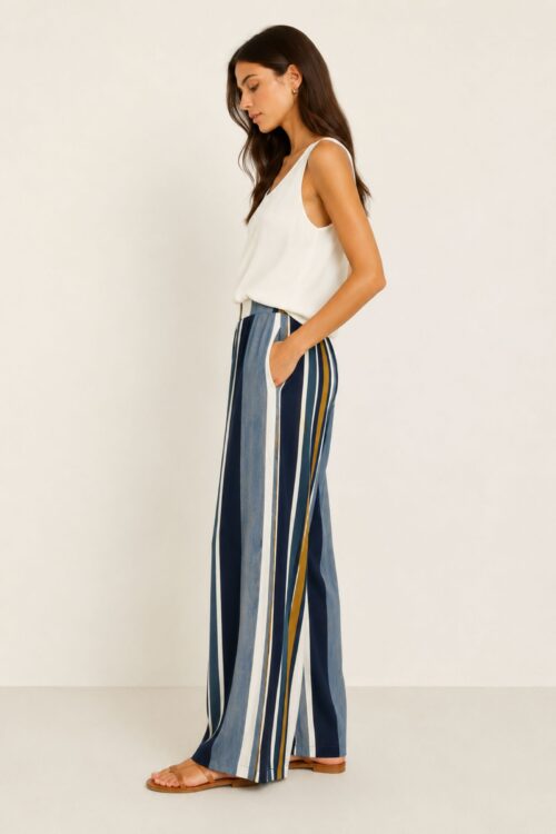 Alternative view of PANTALONI A RIGHE