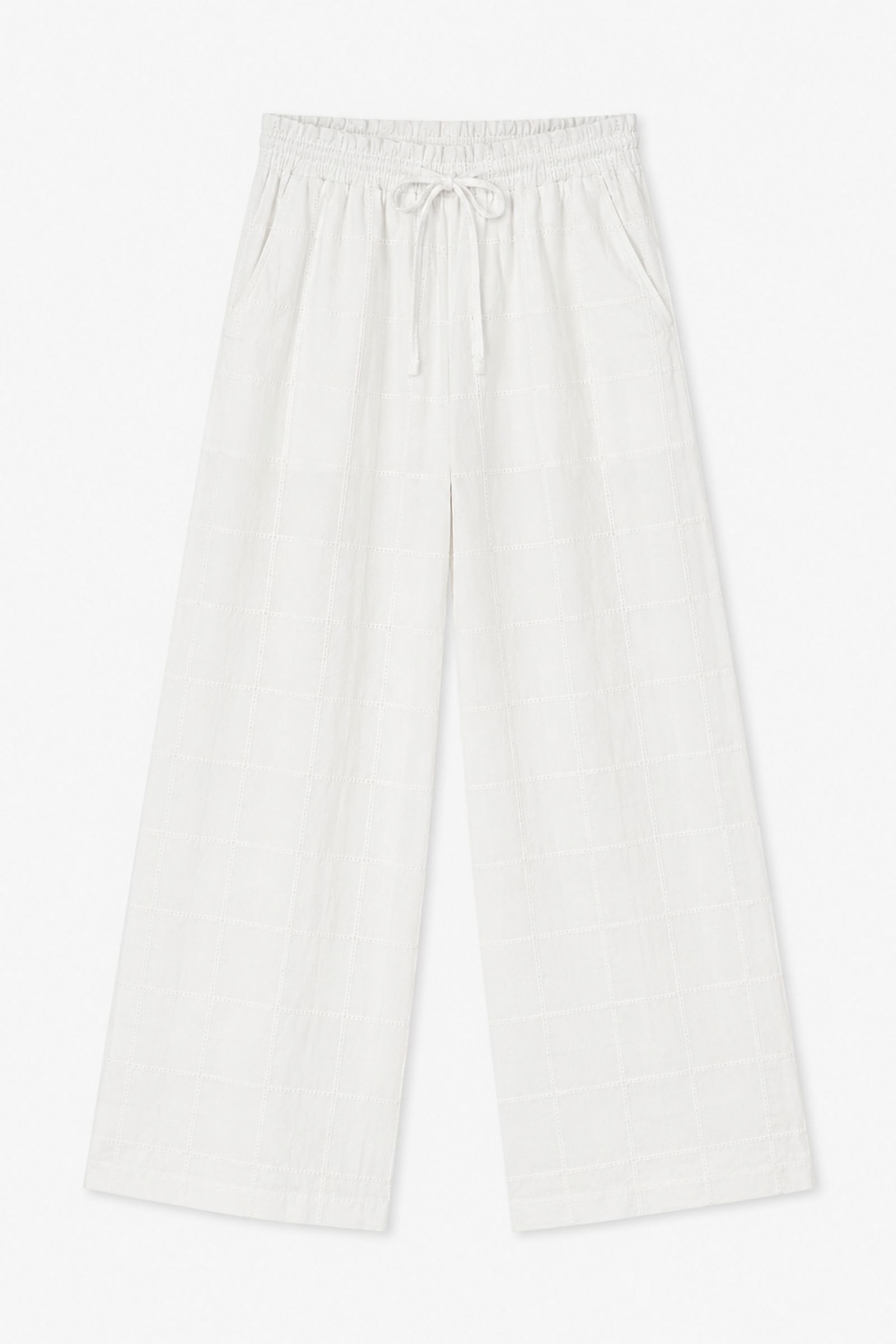 37 PANTALONI CON DETTAGLI TRAFORATI - Bianco, TU