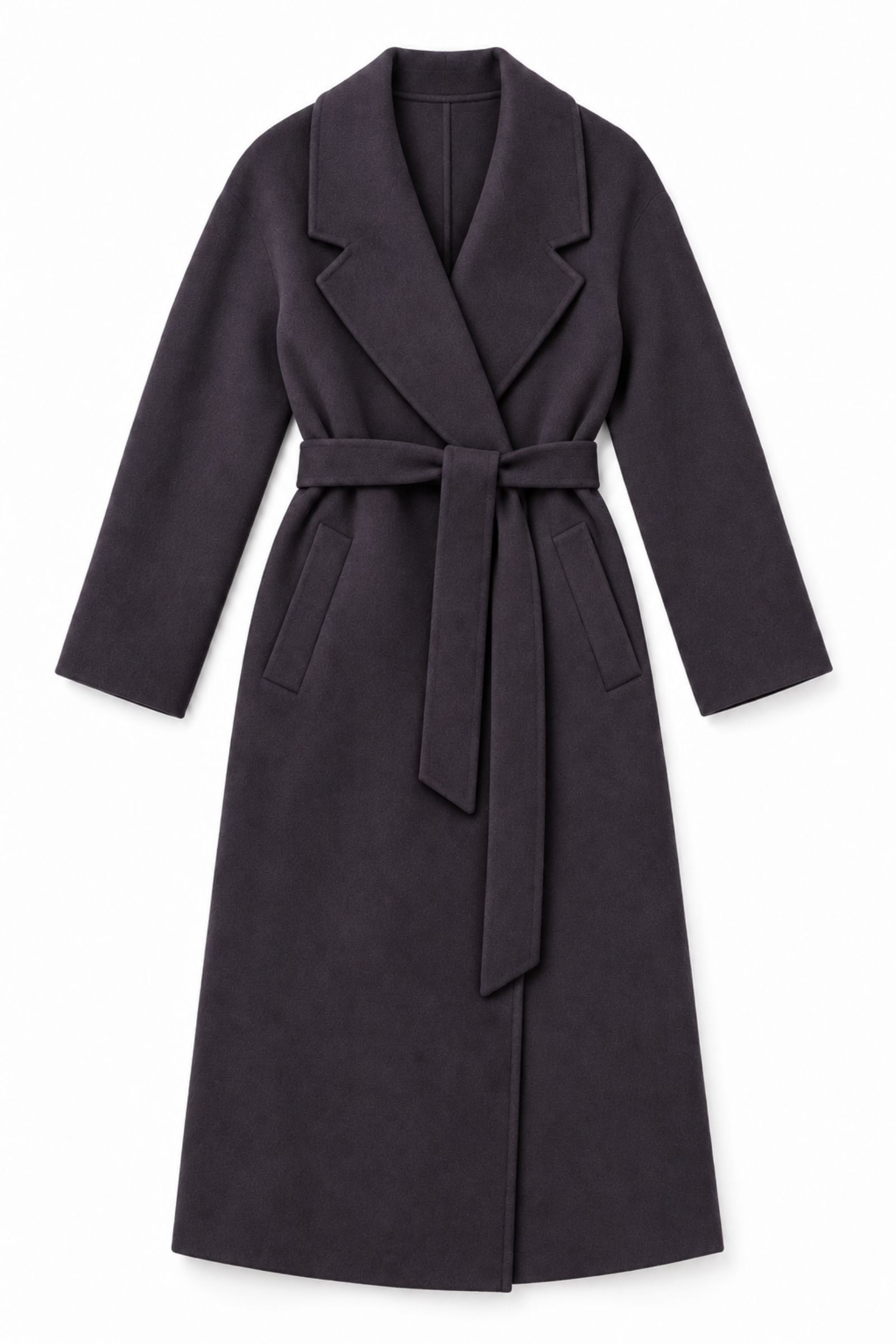 4 CAPPOTTO LUNGO CON CINTURA IN VITA - Prugna, S