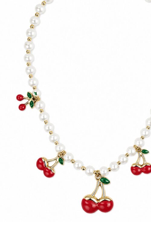 COLLANA CON PERLE E CHARMS CILIEGIA