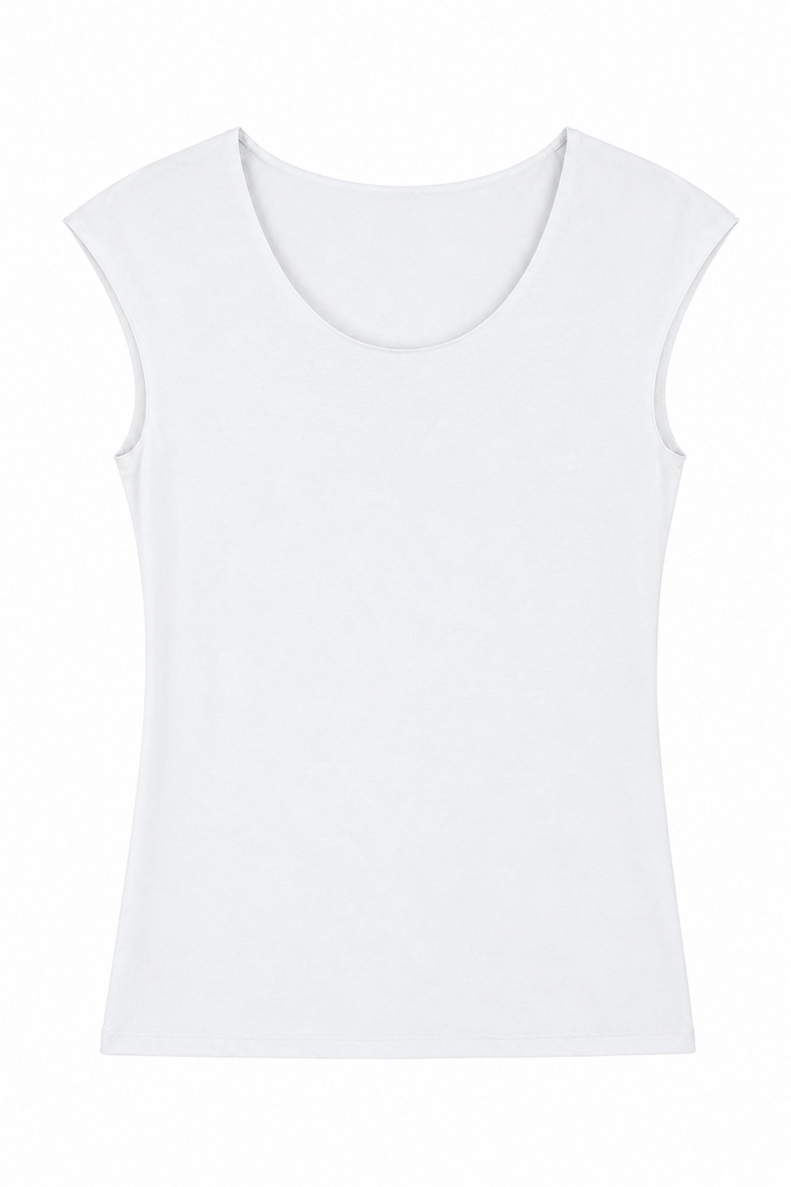 45 TOP BASIC IN VISCOSA TAGLIO VIVO - Bianco, TU