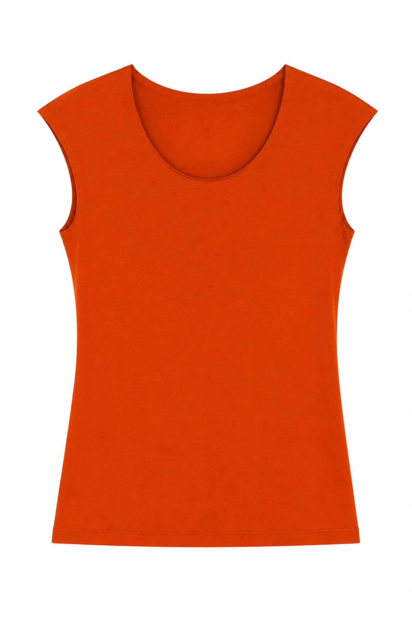 46 TOP BASIC IN VISCOSA TAGLIO VIVO - Arancio, TU