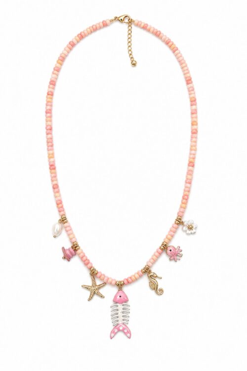 Alternative view of COLLANA CON CHARMS MARINI E PERLINE