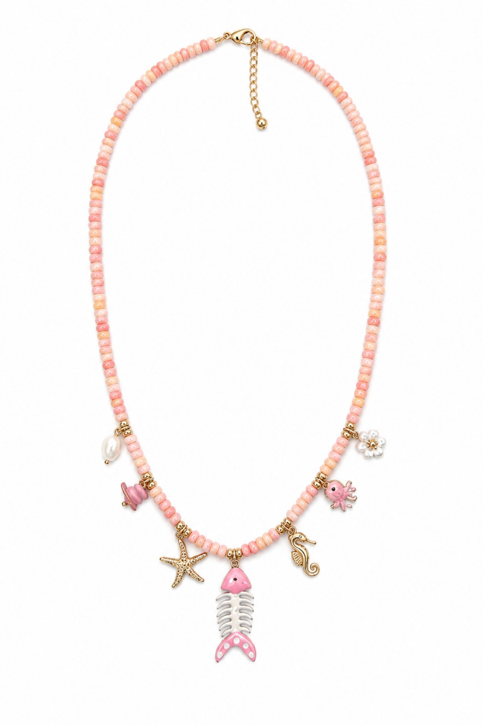 COLLANA CON CHARMS MARINI E PERLINE - immagine 2