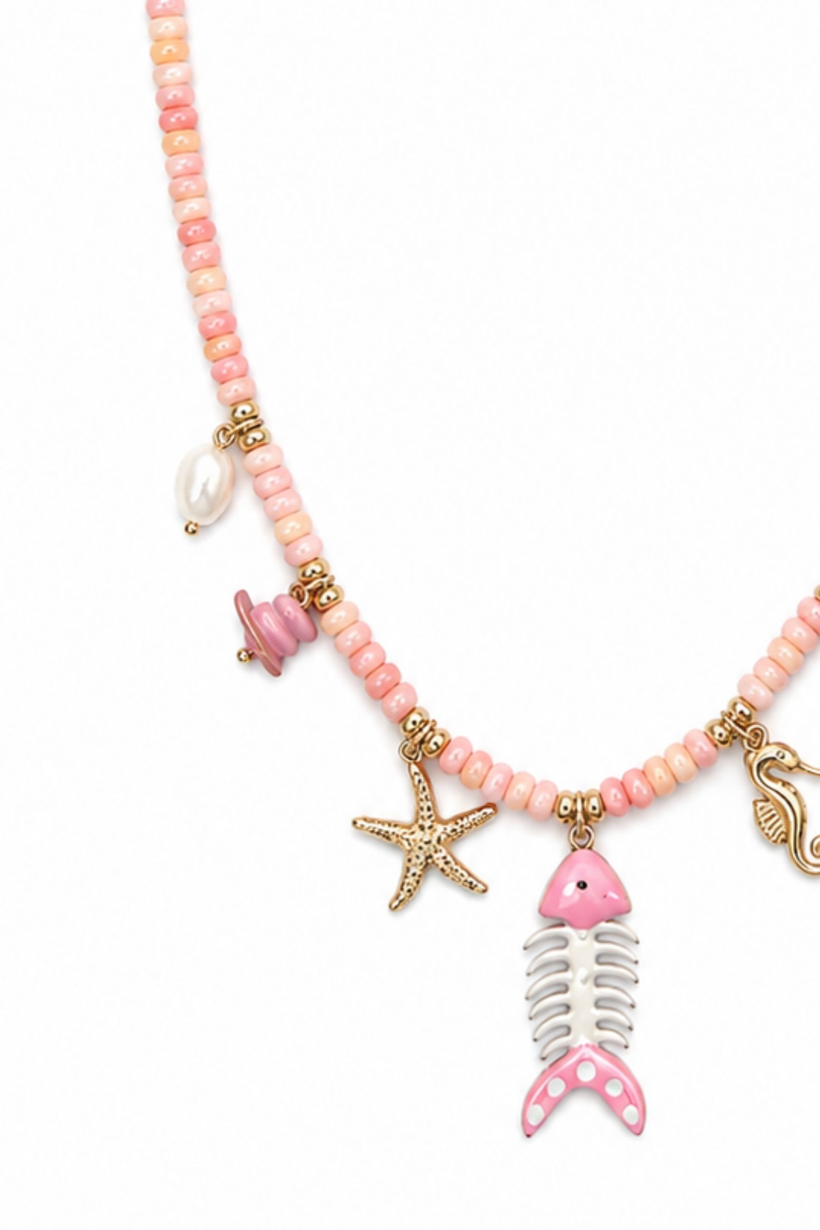 COLLANA CON CHARMS MARINI E PERLINE - immagine 3