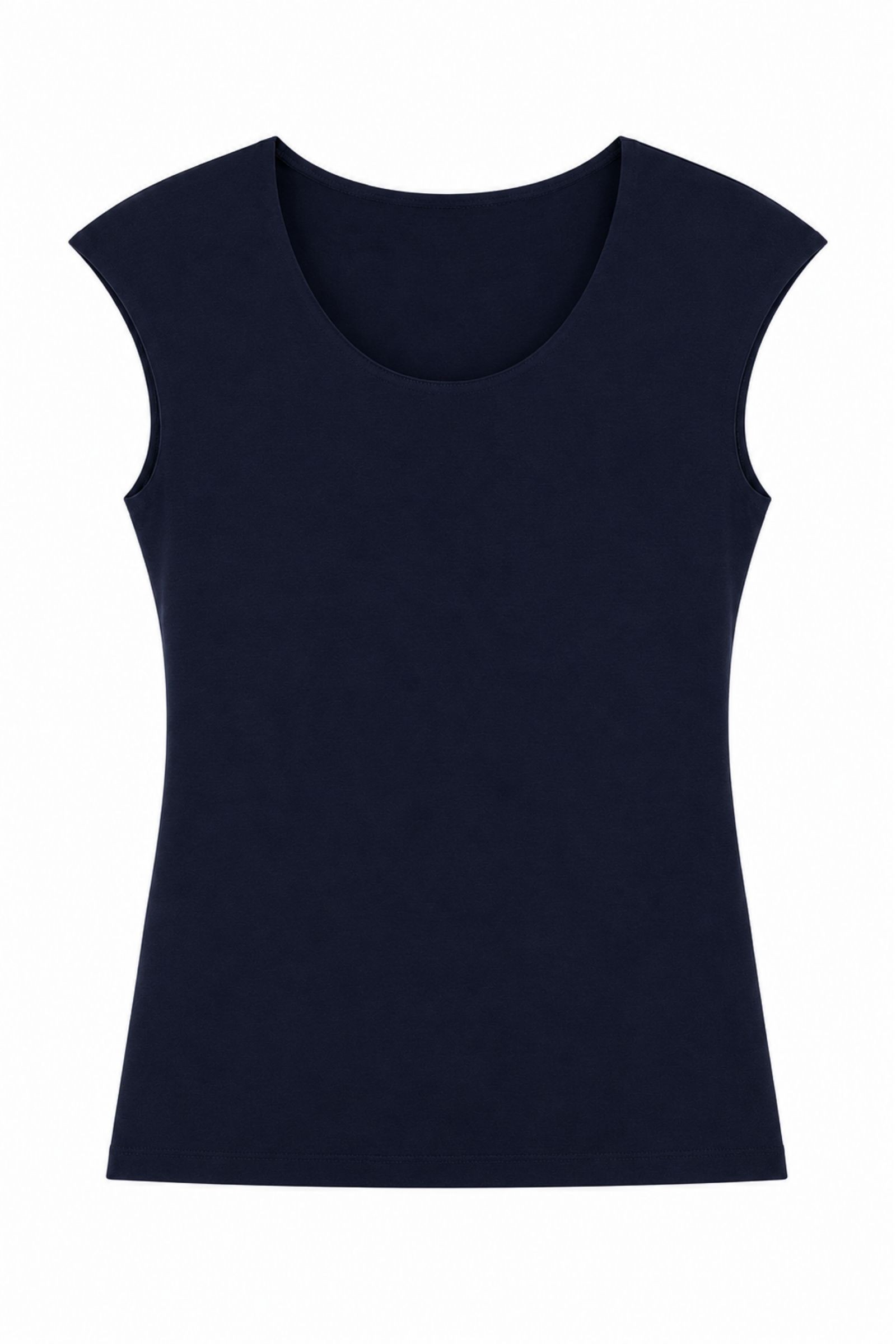 49 TOP BASIC IN VISCOSA TAGLIO VIVO - Blu, TU