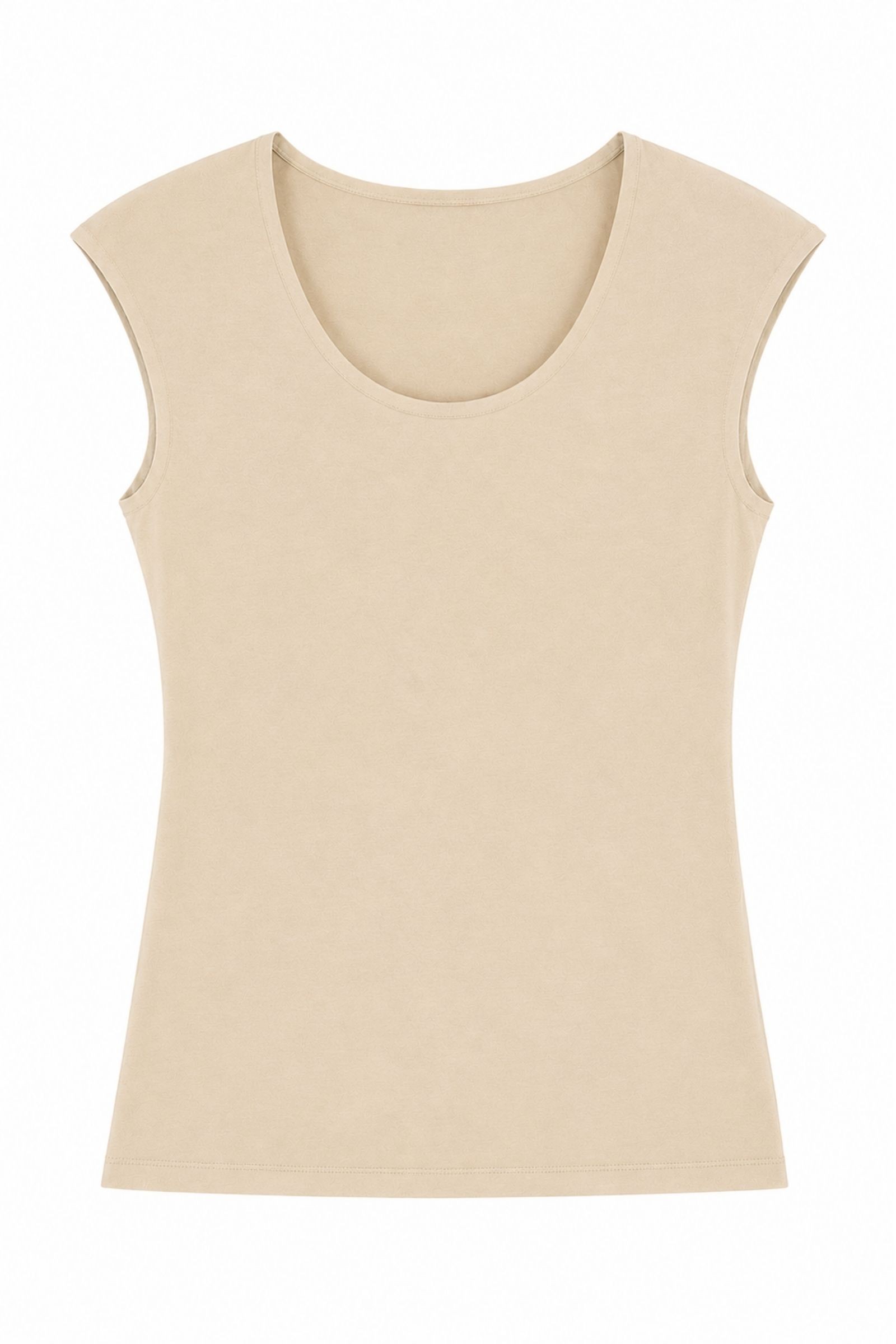 51 TOP BASIC IN VISCOSA TAGLIO VIVO - Beige, TU