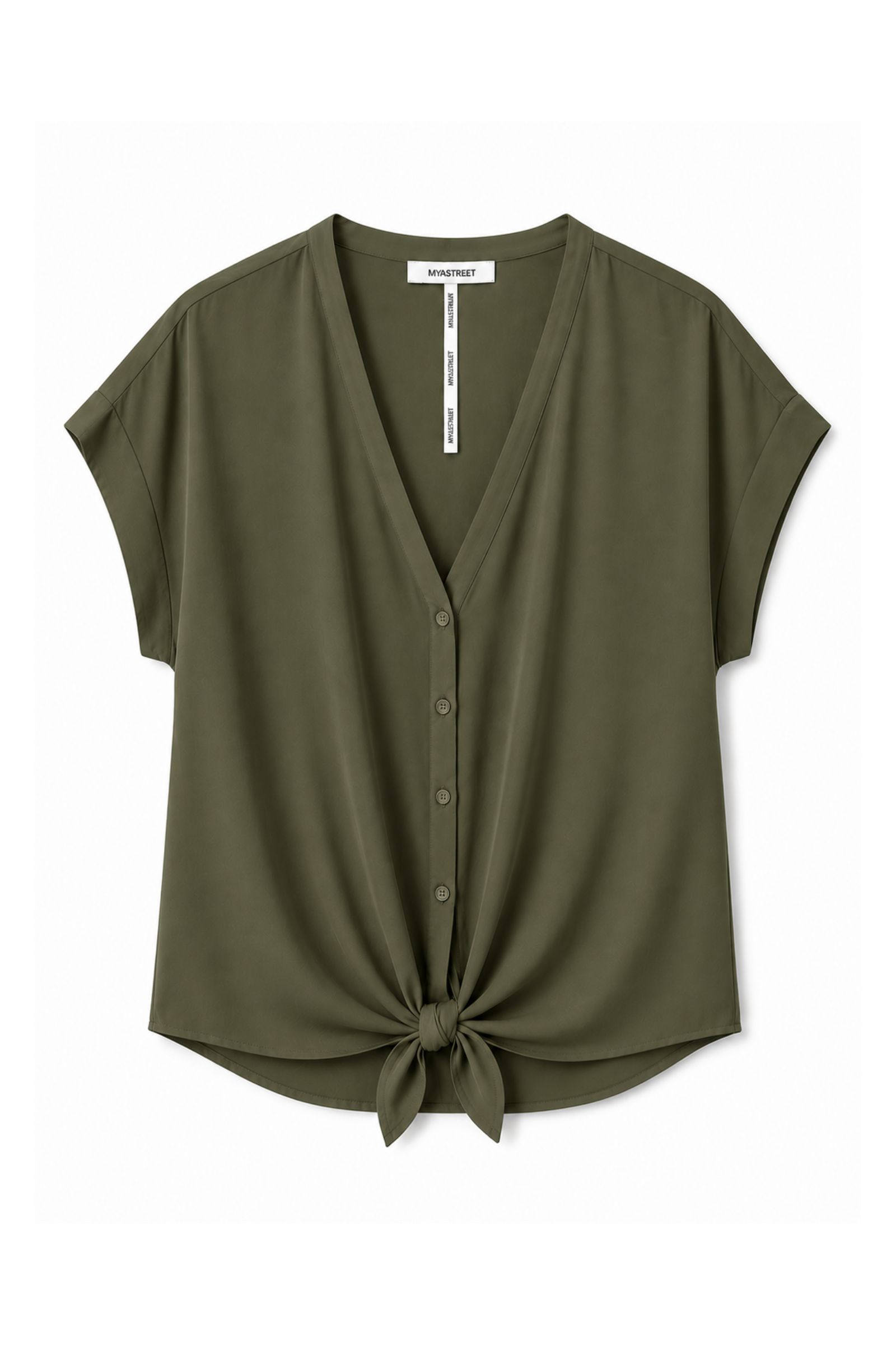 80 CAMICIA A MANICHE CORTE IN VISCOSA - Militare, S