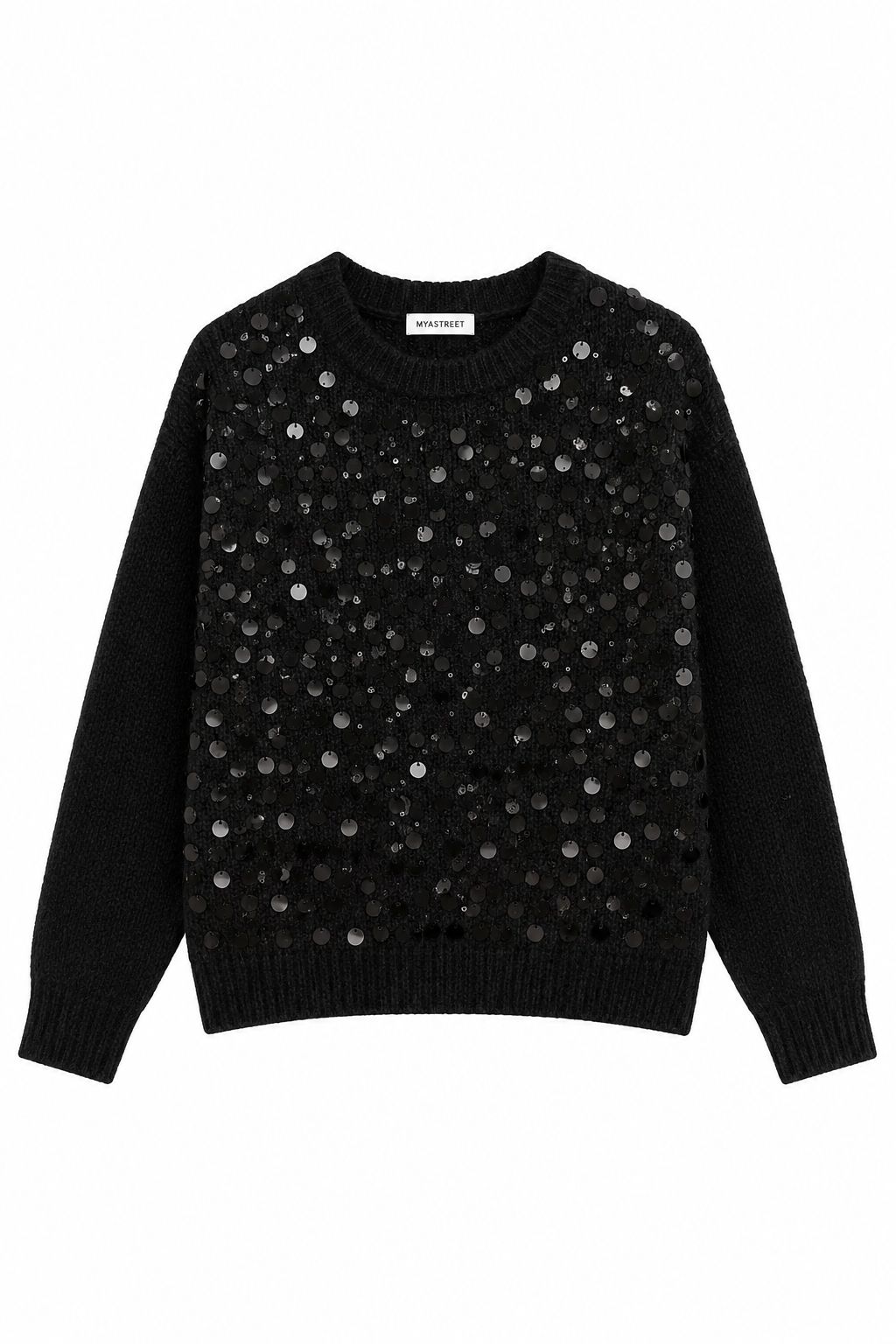 89d2fb5f-d919-4eb0-9d33-a836b01e1527 MAGLIONE CON PAILLETTES - Nero, TU