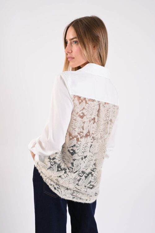 CAMICIA CON INSERTI IN PIZZO FLOREALE