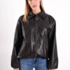 GIACCA IN ECOPELLE EFFETTO TRAPUNTATO CON ZIP
