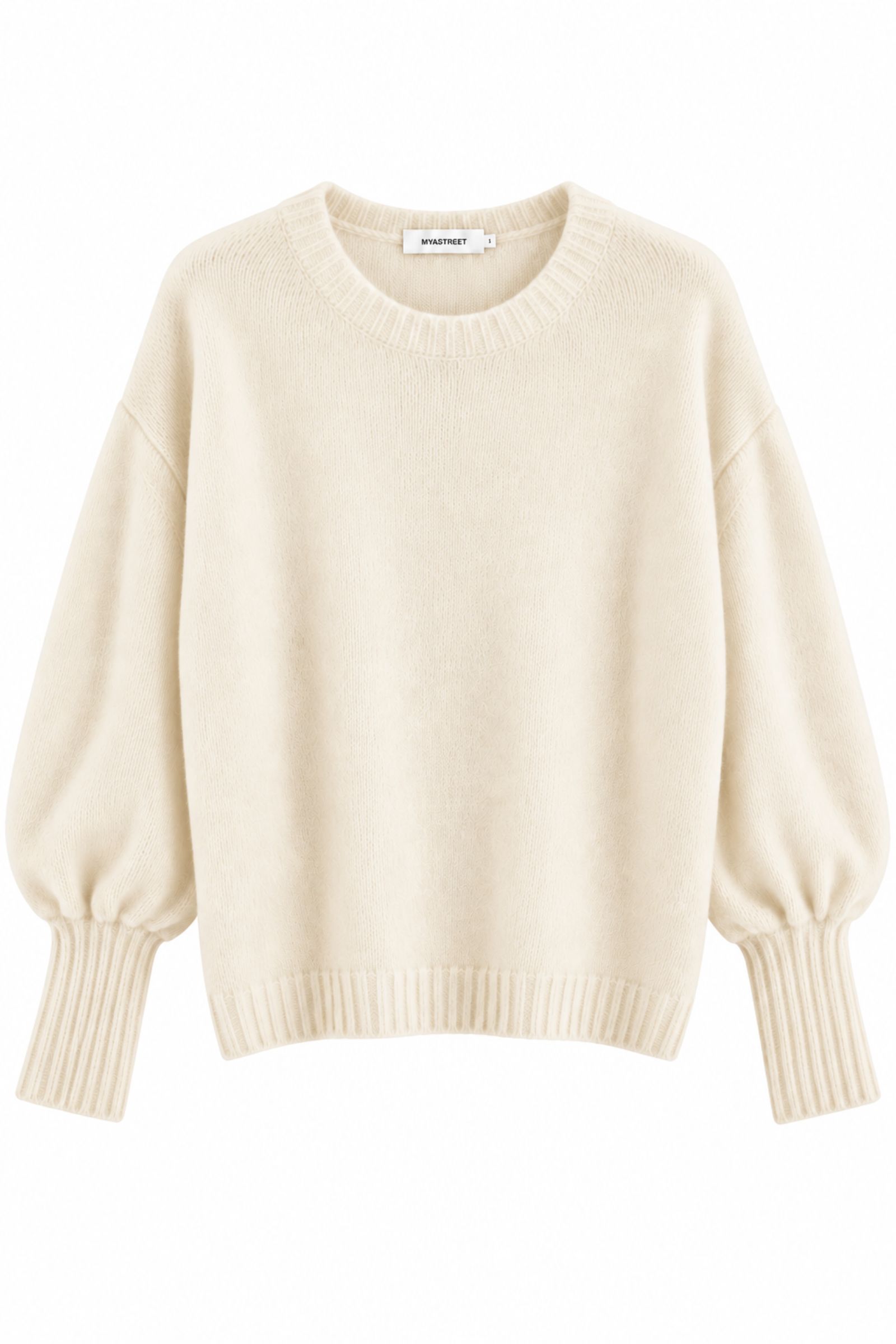 MD04140-06_BEIGE MAGLIONE MORBIDO CON MANICHE A SBUFFO - Beige, TU