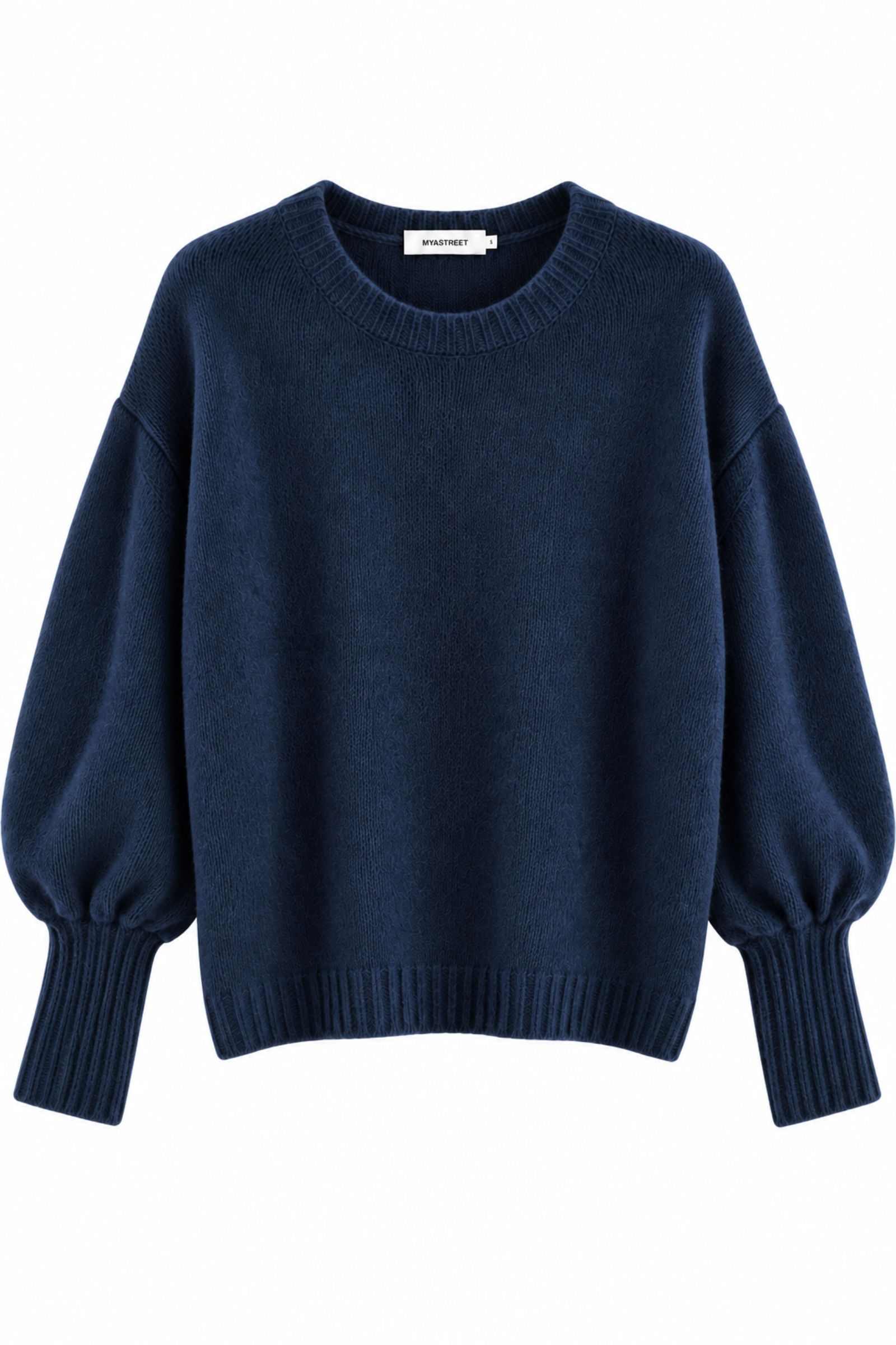 MD04140-06_BLU MAGLIONE MORBIDO CON MANICHE A SBUFFO - Blu, TU