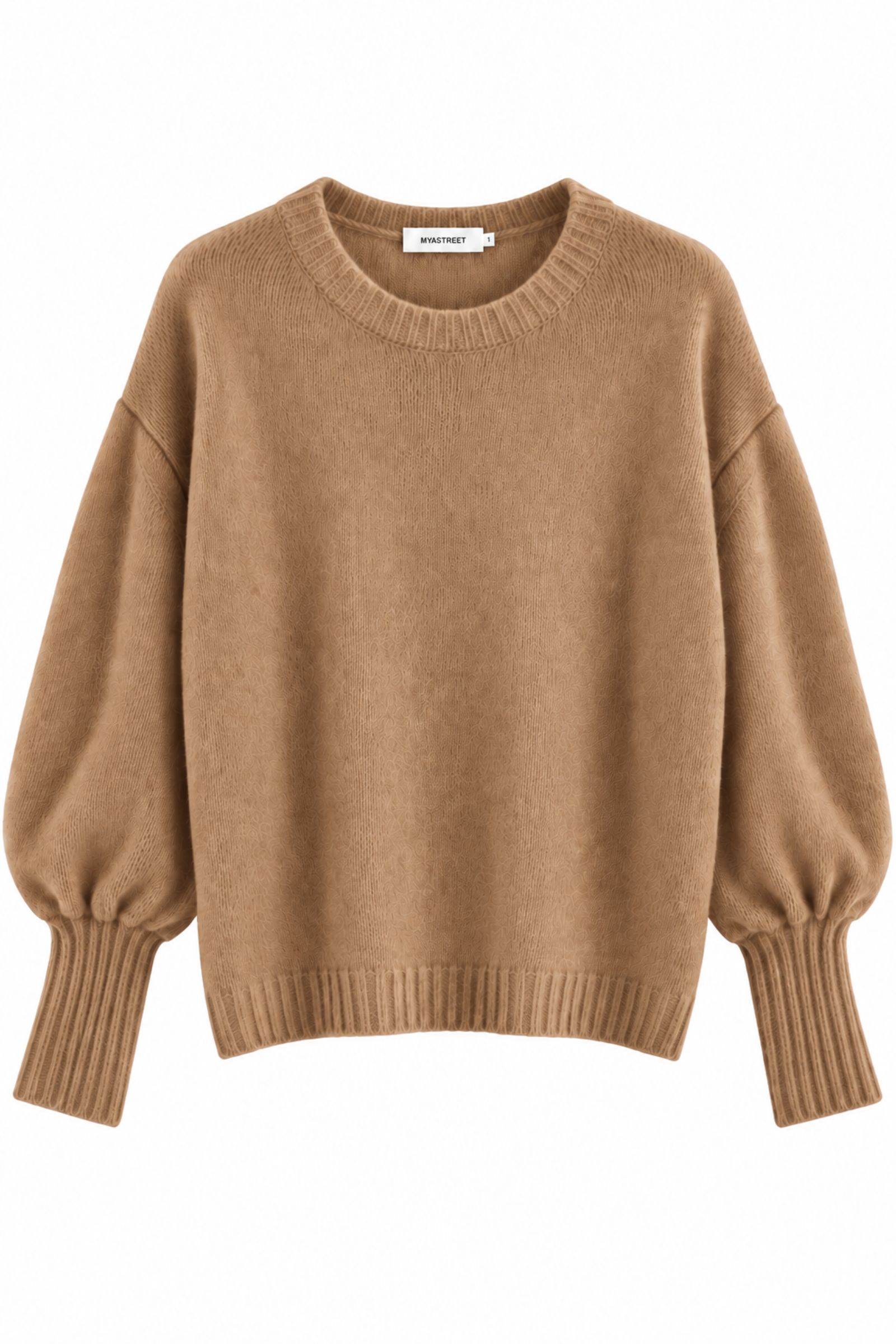 MD04140-06_CAMMELLO MAGLIONE MORBIDO CON MANICHE A SBUFFO - Cammello, TU