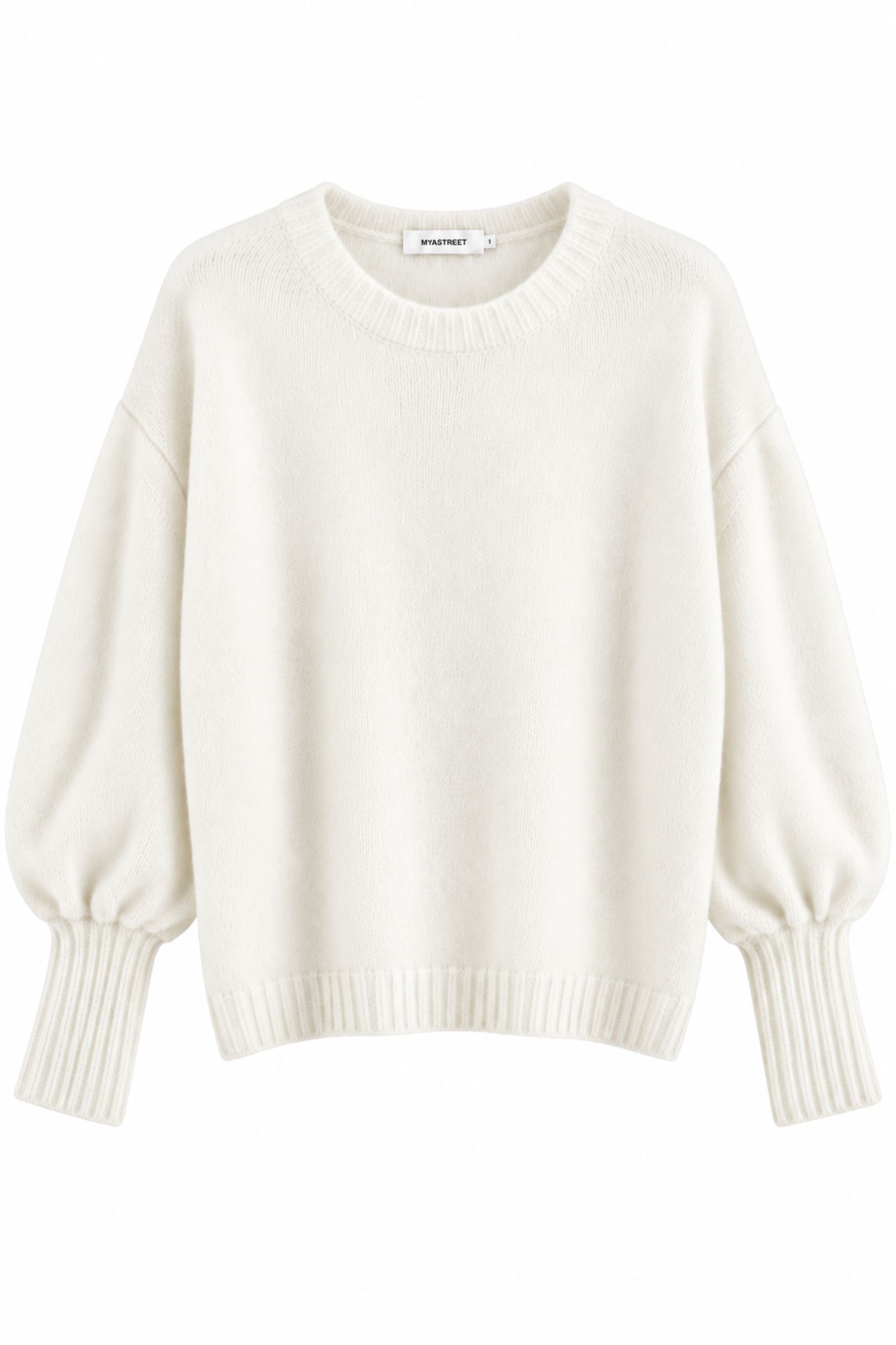 MD04140-06_PANNA MAGLIONE MORBIDO CON MANICHE A SBUFFO - Panna, TU