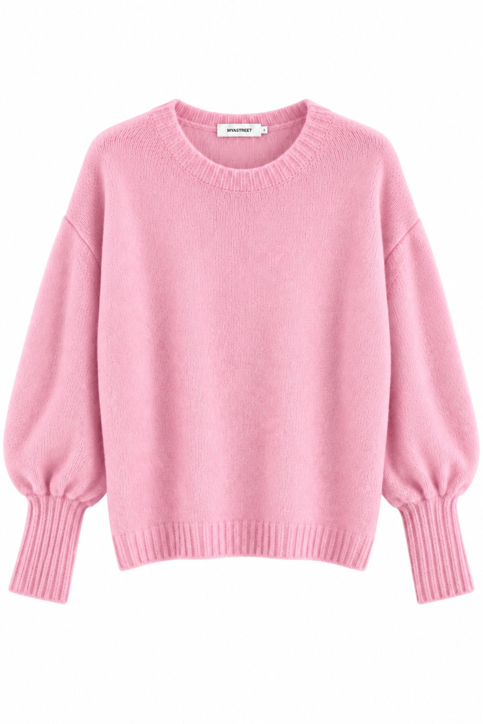 MD04140-06_ROSA MAGLIONE MORBIDO CON MANICHE A SBUFFO - Rosa, TU