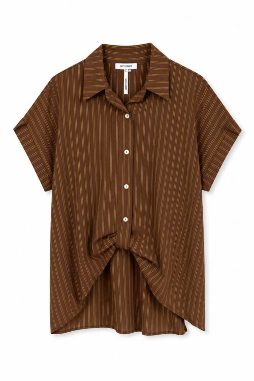 CAMICIA A RIGHE CORTA DAVANTI E LUNGA DIETRO