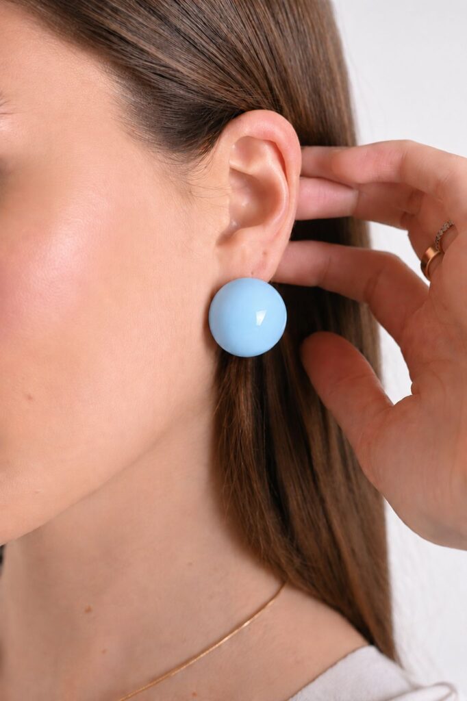 ORECCHINI SFERA - Sky blue, TU 