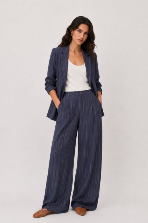 PANTALONI A RIGHE IN MODAL