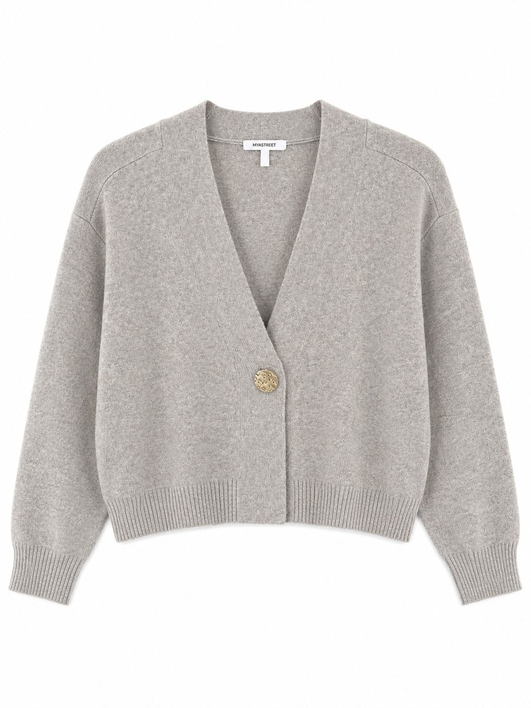09927eb2-afab-4195-aa58-05215ffbf904 CARDIGAN CORTO CON BOTTONE - Tortora, TU