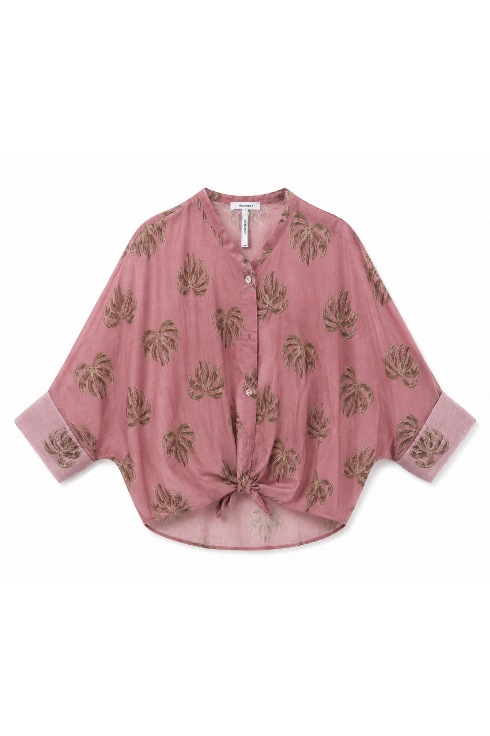 1 CAMICIA CON COLLETTO ALLA COREANA FANTASIA PALME - Rosa, TU