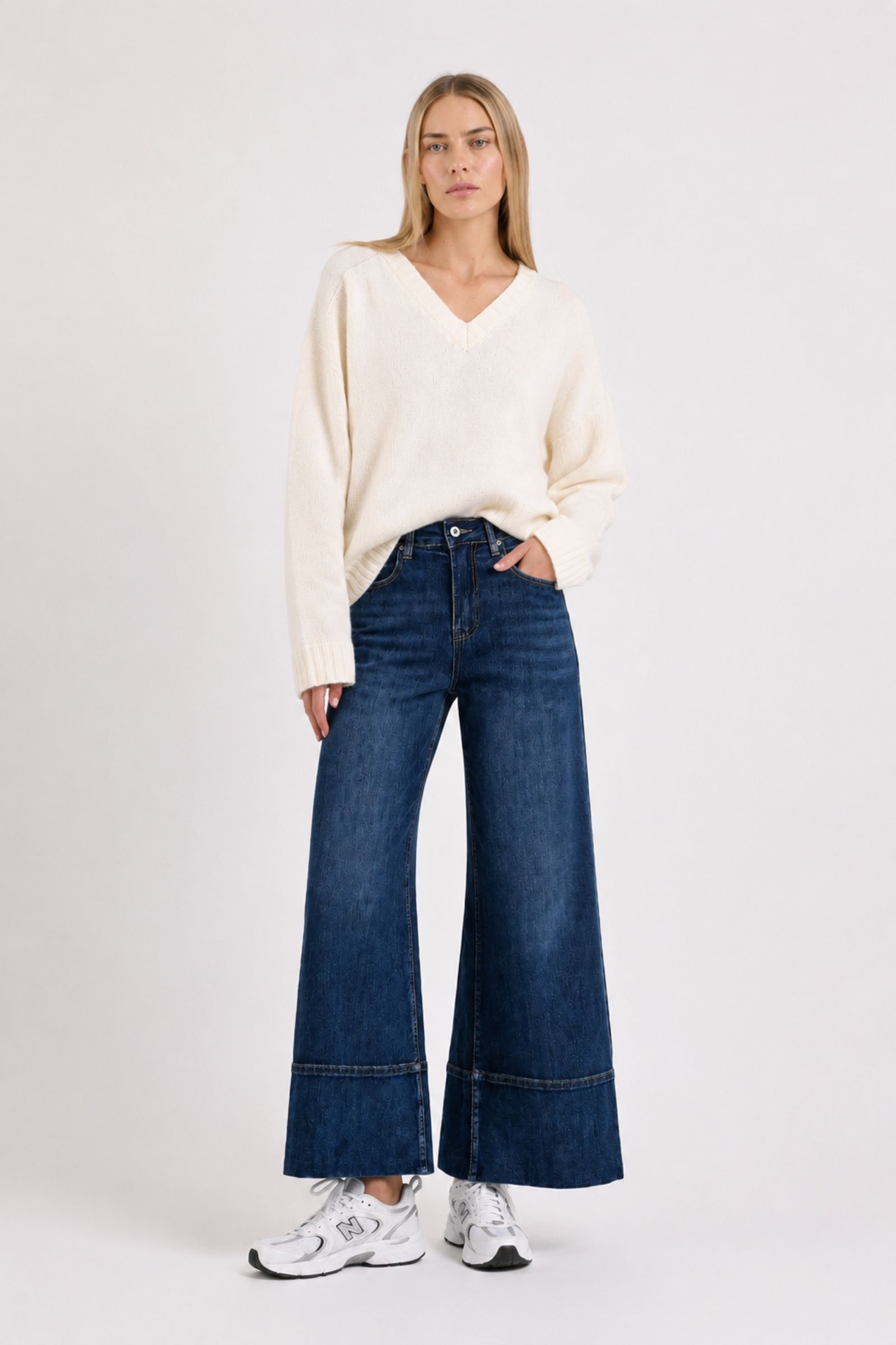 JEANS CROP A CAMPANA - immagine 2