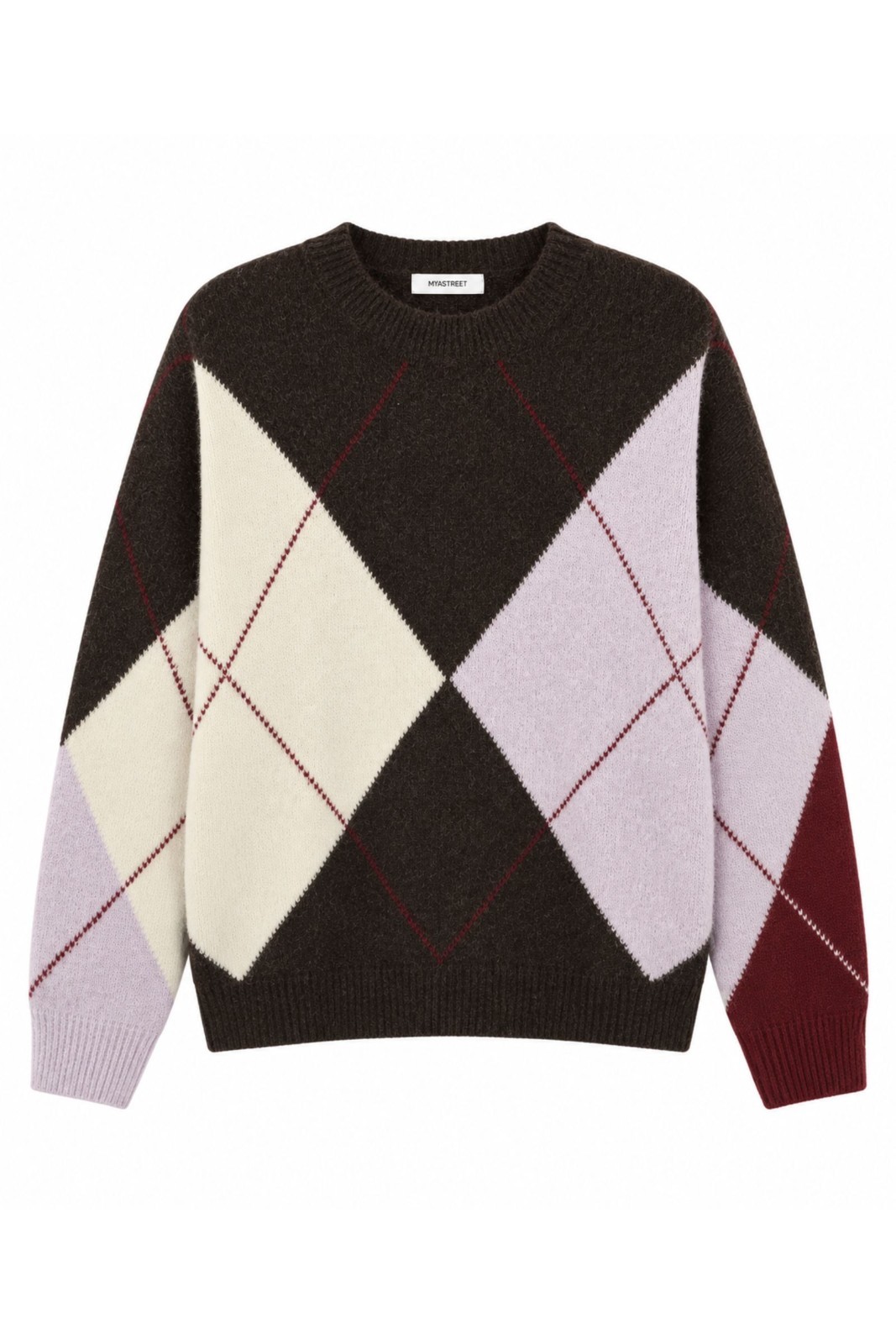 1 MAGLIONE GIROCOLLO CON FANTASIA ROMBI - Moro, TU