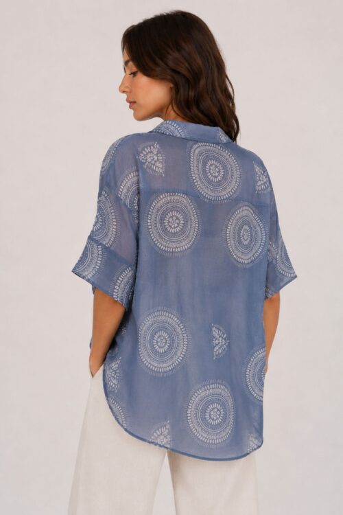 Alternative view of CAMICIA LEGGERA OVERSIZE CON STAMPA