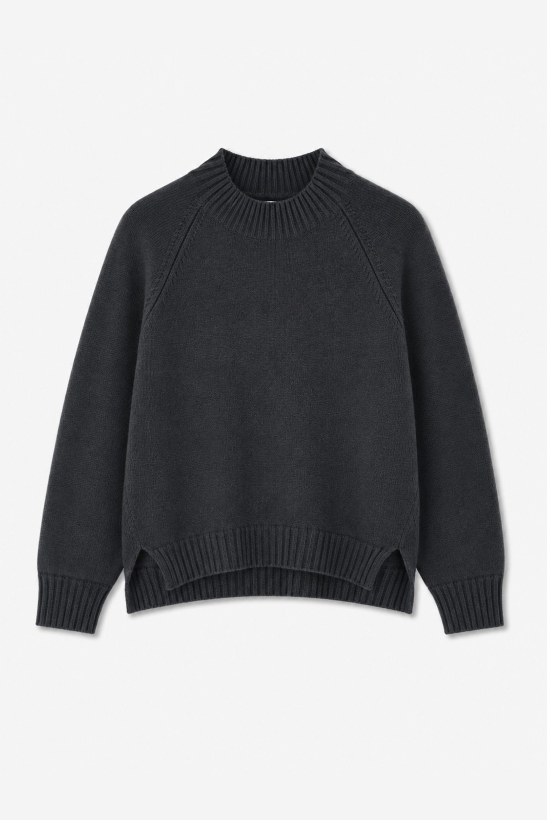 11 MAGLIA GIROCOLLO CON DETTAGLI A COSTINE - Nero, TU