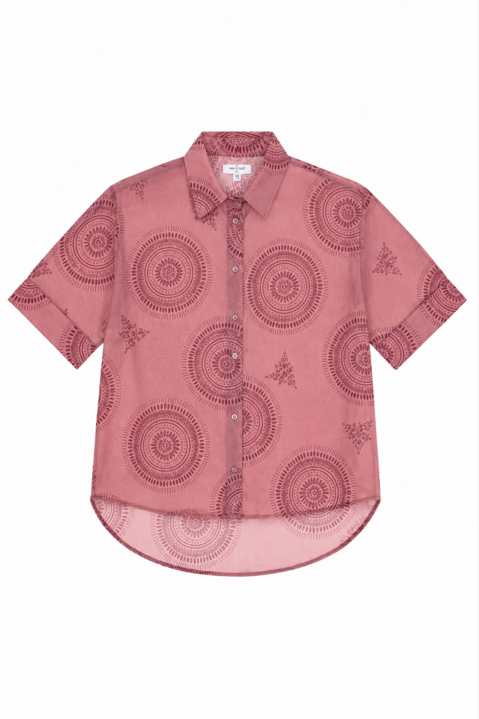 13 CAMICIA LEGGERA OVERSIZE CON STAMPA - Rosa, TU
