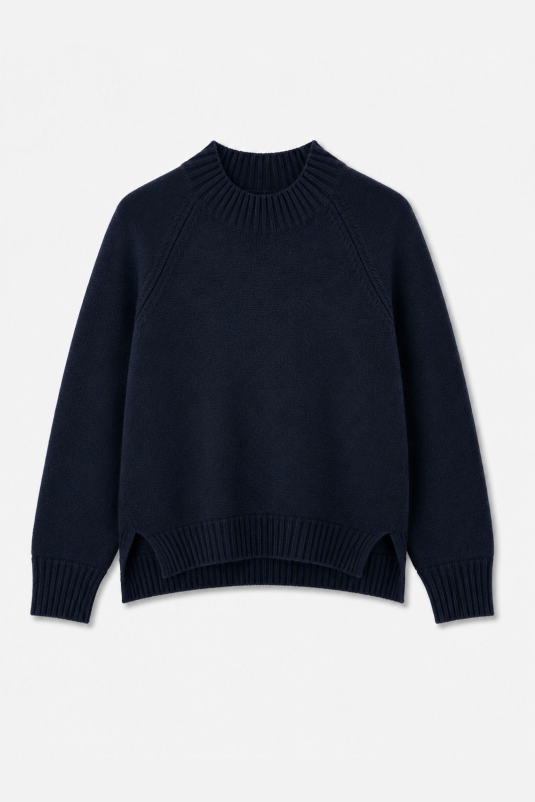 13 MAGLIA GIROCOLLO CON DETTAGLI A COSTINE - Blu, TU