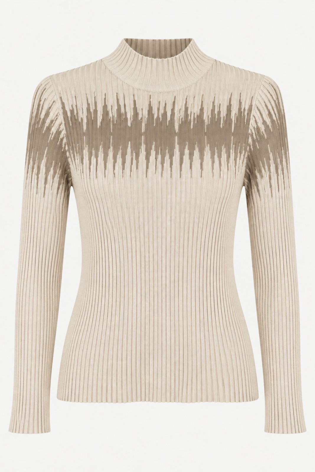 14 MAGLIA A COSTINE CON EFFETTO SEMITRASPARENZA - Beige, TU