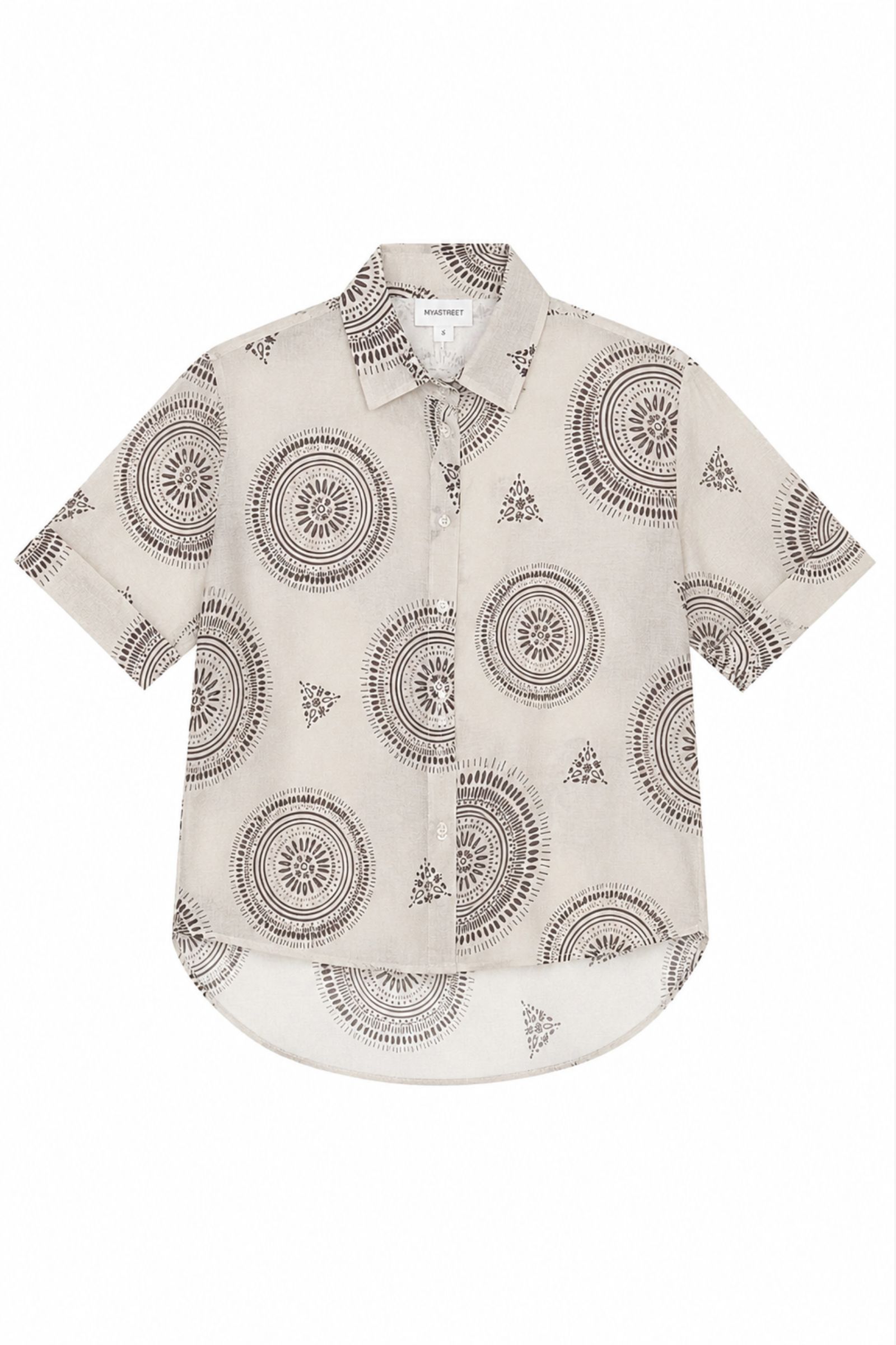 15 CAMICIA LEGGERA OVERSIZE CON STAMPA - Panna, TU