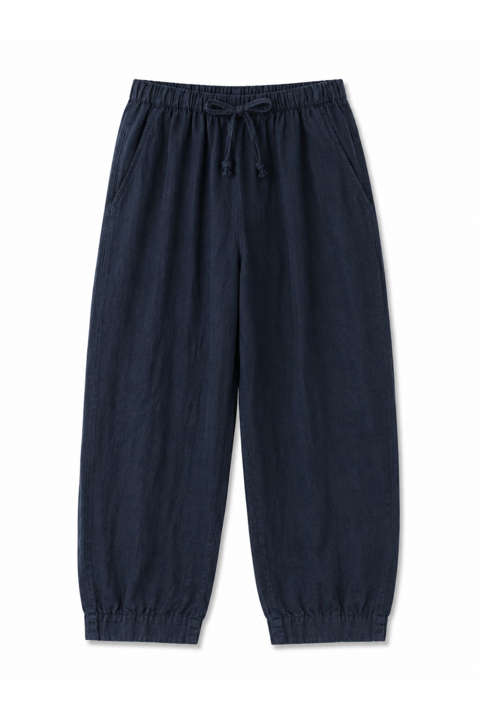 20 PANTALONI IN LINO CON COULISSE - Blu, S
