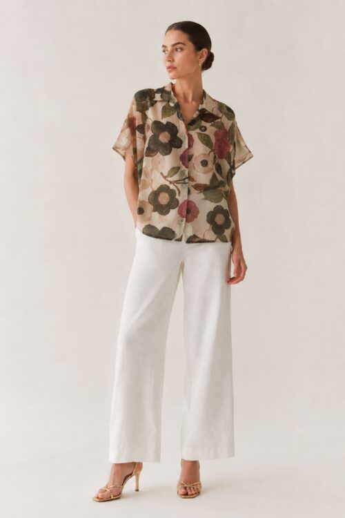 CAMICIA FANTASIA FLOREALE ASIMMETRICA