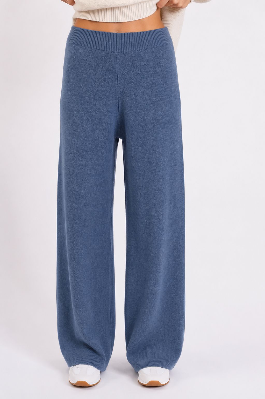 244ac3a2-3372-4664-bebc-ac8c1545f40f PANTALONI A PALAZZO IN MAGLIA - Denim, TU