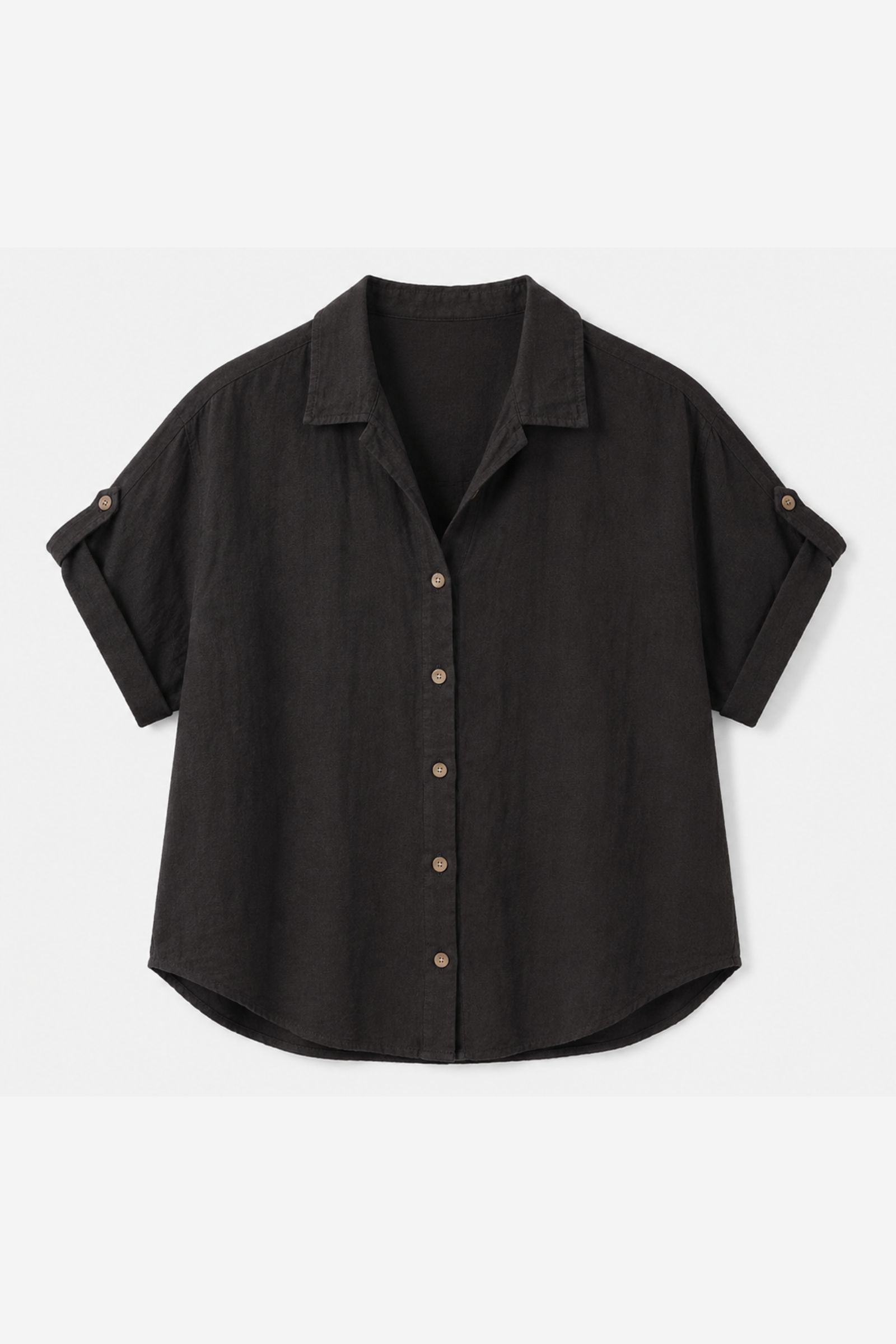 297 CAMICIA A MANICHE CORTE IN MISTO LINO - Moor, S