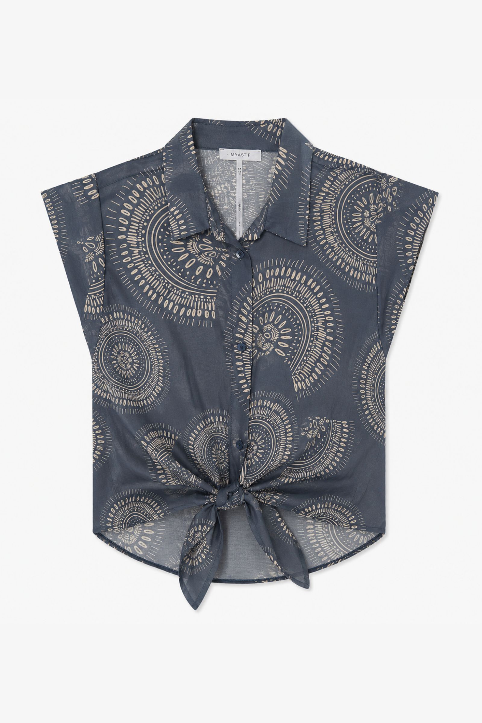 3 CAMICIA SMANICATA CON STAMPA GRAFICA - Azzurro, TU