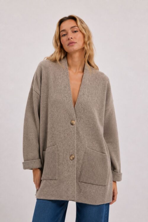 CARDIGAN LUNGO CON TASCHE