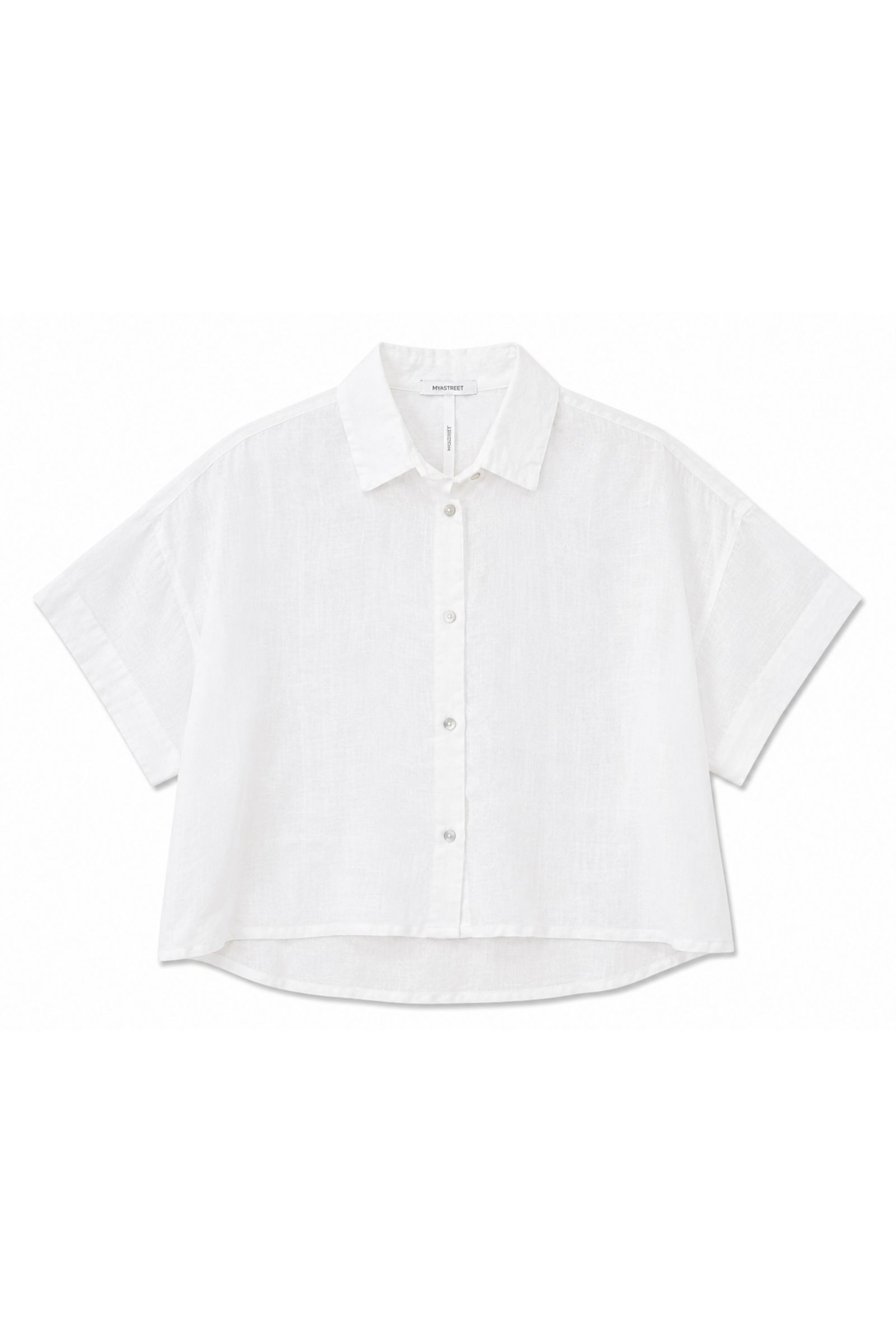 30 CAMICIA A MANICHE CORTE IN LINO - Bianco, S