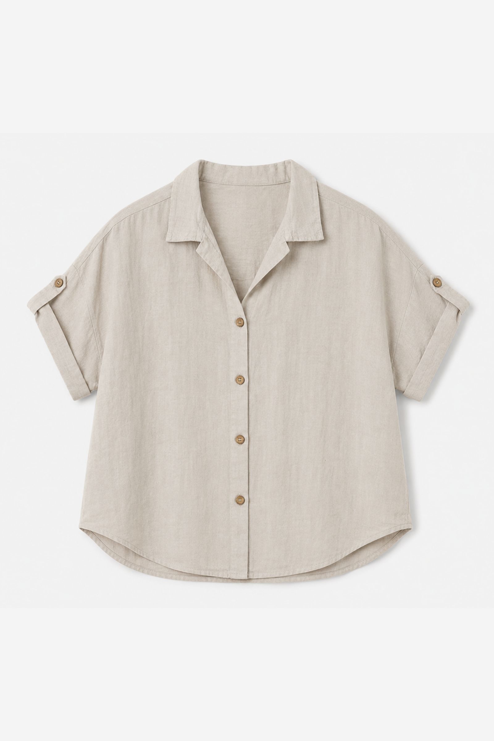 300 CAMICIA A MANICHE CORTE IN MISTO LINO - Butter, S