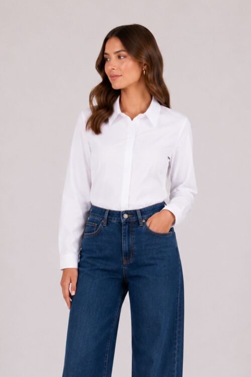 CAMICIA SLIM FIT CON BOTTONI NASCOSTI