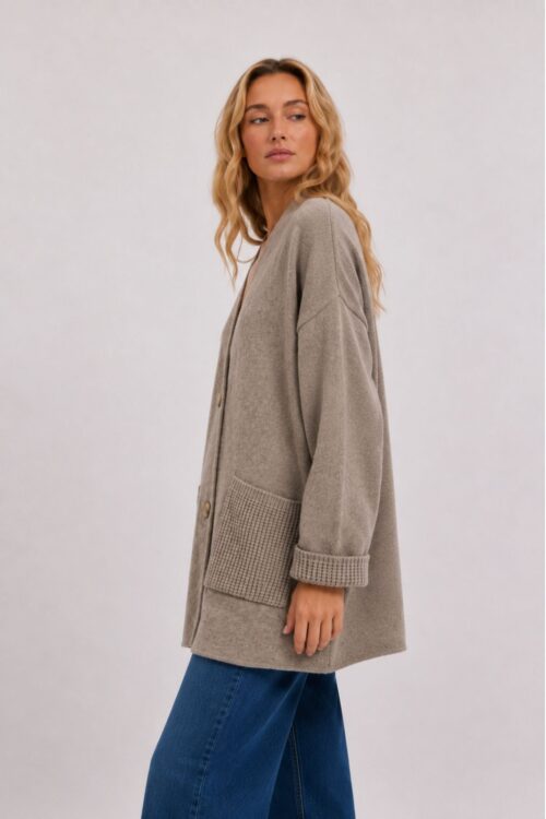 Alternative view of CARDIGAN LUNGO CON TASCHE