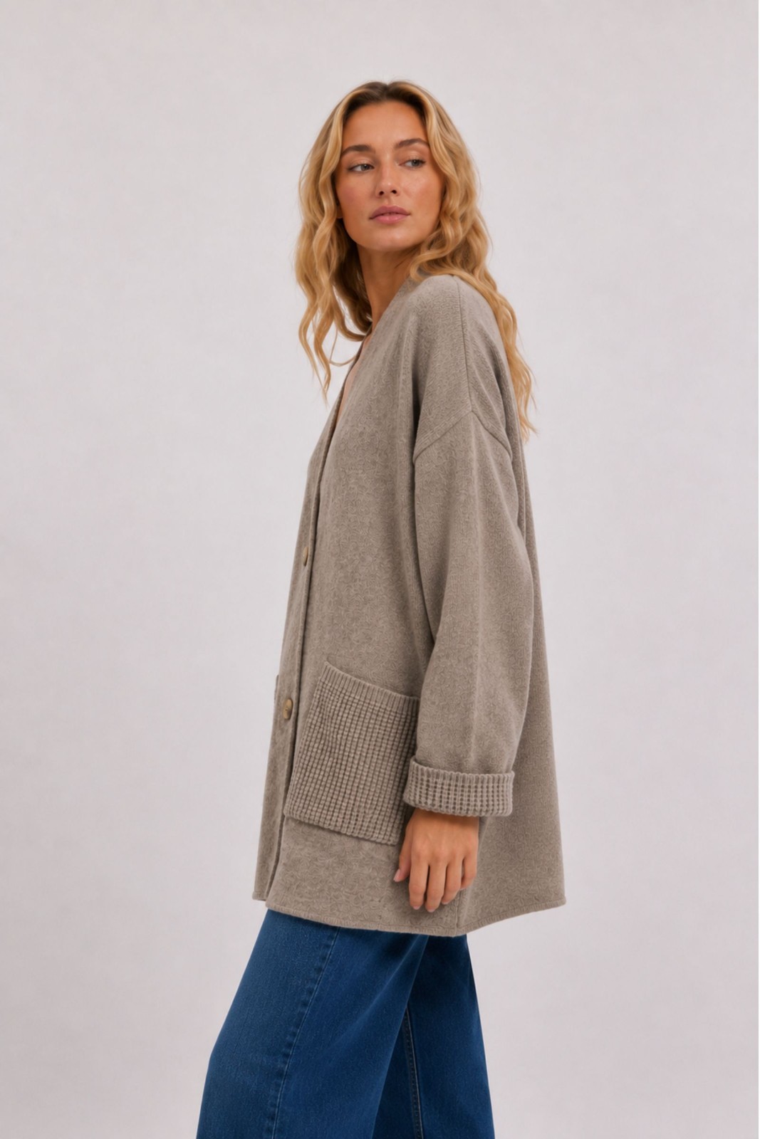 CARDIGAN LUNGO CON TASCHE - immagine 2